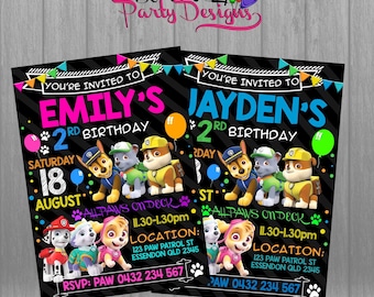Paw Patrol Birthday Invitation, Paw Patrol Invitation, Paw Patrol Birthday Party, Paw Patrol Party Invite