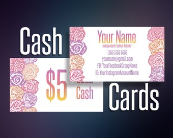 Cash Cards, Lula Cash, LulaCash Cards, Money, Bucks, Cash Money, Reward Card, Digital File, Home Office Approved Color&Fonts