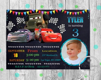 Disney Cars Invitation - Cars Birthday Party Invitation - Disney Cars Printable - Cars Invitations - Lightning McQueen Invitation