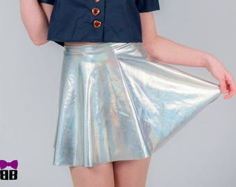 Holographic "Kimi ga suki" Stretchy Skirt