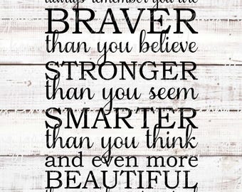 You are braver than you believe | Etsy