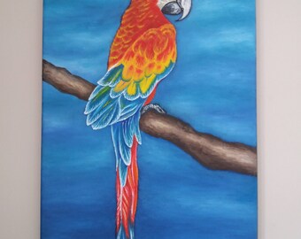 Macaw Stack Painting Print Wall art bird stack hyacinth