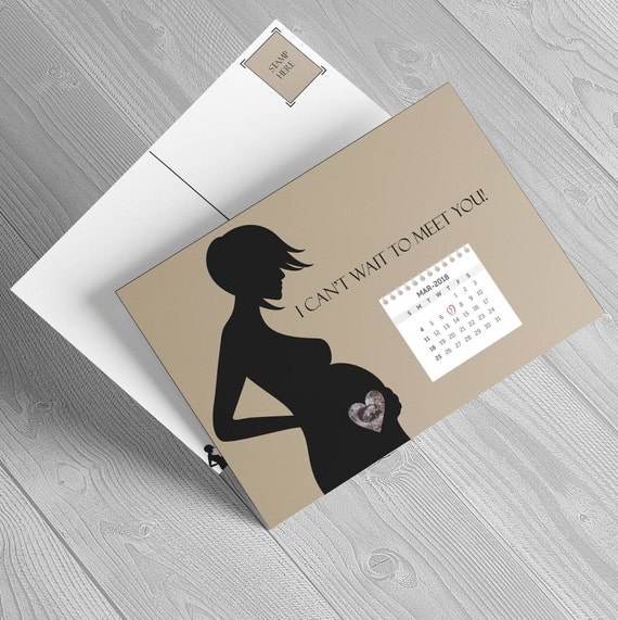 Personalized printable pregnancy card postcard your