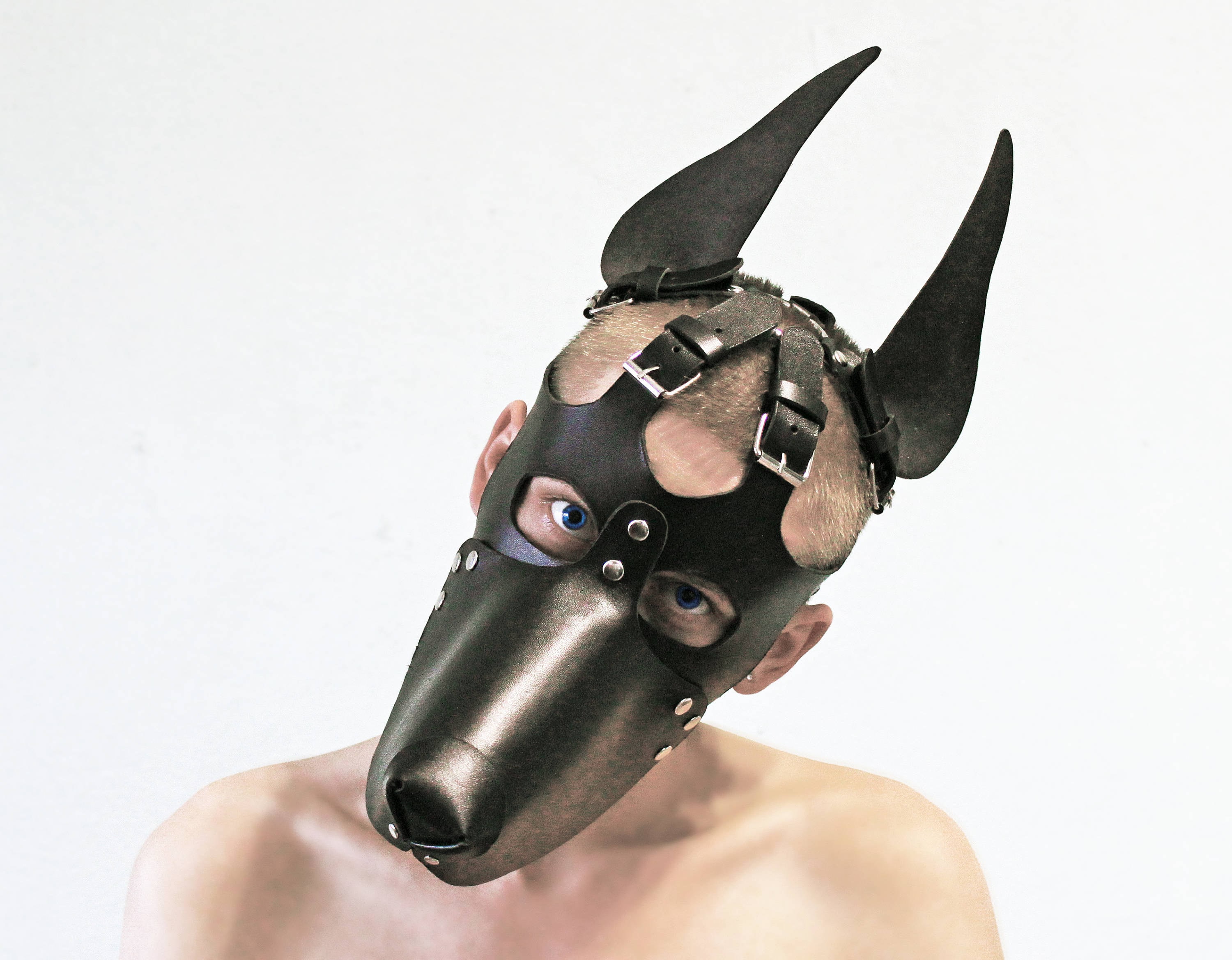 Doberman BDSM Mask Dog Mask Leather Fetish Mask Leather