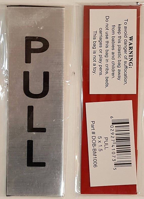 Push Pull Door Sign Brushed Silver 5 X 1 Like This Item