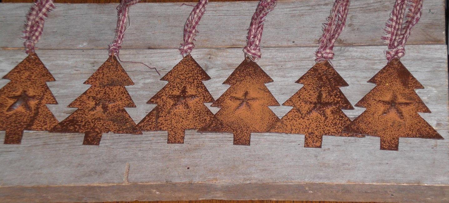 Set Of 6 Primitive Rustic Country Christmas Holiday Trees With   Il Fullxfull.1233200030 Ryfb 