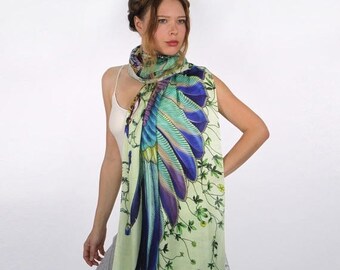 SALE Kimono Wrap, Floral Scarf, Beach Cover Up, Wrap Scarf, Bridesmaid Gift, Printed Scarf, Tropical Scarf, Beach Wrap Sarong
