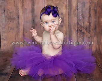 Purple Baby Tutu,Infant Girl Tutu Purple,Purple Baby Tutu Skirt,Tutus and Headbands Baby Girl,Smash Cake Tutu Outfit,Purple Tulle Baby Skirt