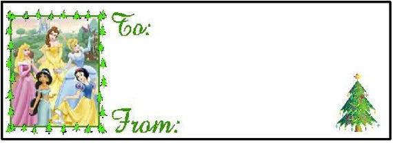 Disney Princess Christmas Gift Tags