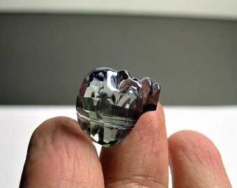 Crystal faceted skull - 1 pcs - 20mm - Dark ocean night blue - SFB2