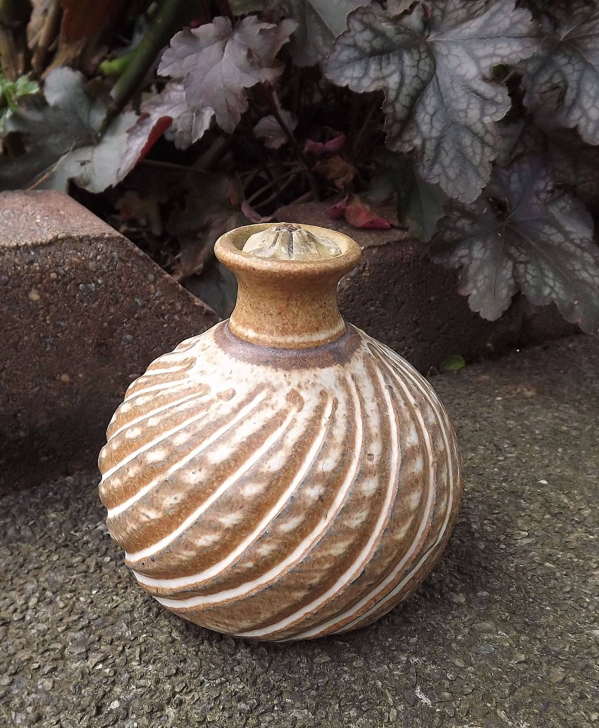 Ceramic Oil Lamp Handmade Pottery Lamp Vintage Oil Lamp