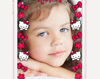 Hello Kitty Snapchat Geofilter, party filter, birthday filter, custom filter, on demand filter, hello kitty invitation, hello kitty birthday