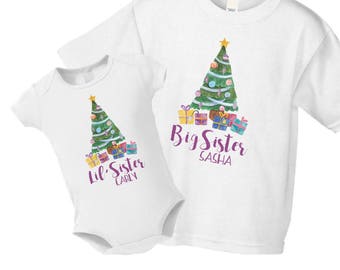 christmas big sister announcement shirt