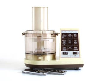 Complete Hamilton Beach Food Processor 702-3 Made in USA, Vintage 1980s Kitchen Appliances