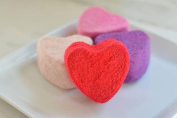 Unique Valentines T Heart Felted Soap Luxury Soap Set