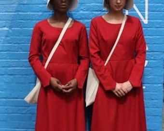 Handmaid's Tale Costume - Dress, bonnet, and bag