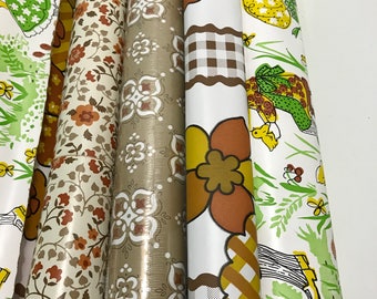 Vintage Mix and Match Collection 1960s/70s/80s GROOVY Con-Tact Paper Shelf Drawer Liner Adhesive Wallpaper contact Paper Brown Yellow Retro