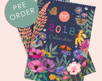 PRE ORDER - 2018 Wall Calendar - 2018 Family Calendar - Planner - A4 sized - 297mm x 210mm - gift for her - gift for mum
