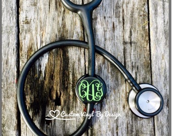 Stethoscope ID Tag, Stethoscope Name Tag, Monogram, Stethoscope ID, Stethoscope Accessories