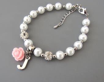 Flower Girl Gift • Childrens Personalized Bracelet • Flower Girl Bracelet • Personalized Flower Girl Gift • Childrens Jewelry• Kids Gift
