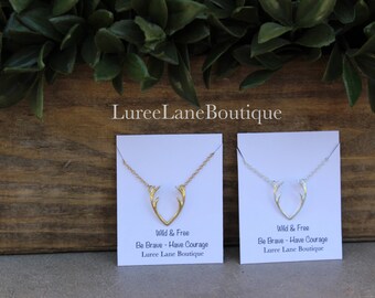 Antler necklace/Deer antler necklace/Horn necklace/Boho necklace/Friendship necklace/Bridesmaid necklace/Graduation necklace/ Antler pendant