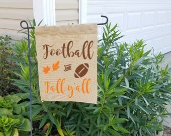 Fall garden flag, burlap garden flag, happy fall yall garden flag, garden flag, happy fall yall, burlap fall flag, garden decor, yard flag
