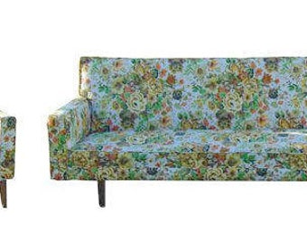 Mid Century Couch, Mid Century Chair, Mid Century Furniture, Vintage Sofa, Sofa, Floral Sofa, 1960s Furniture, Living Room Chairs, 60s