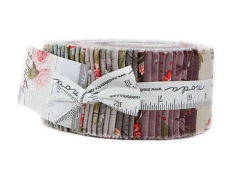 3 SISTERS QUILL Jelly Roll 40 - 2.5" x 44" Fabric Strips For Moda Birds, Floral, Script