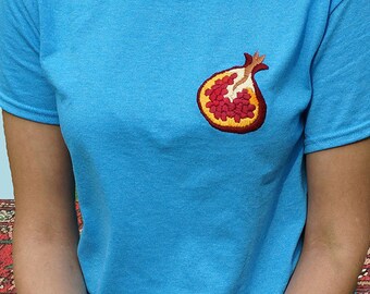 Hand-embroidered Pomegranate T-shirt