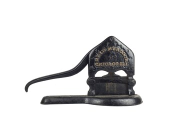 Rare Antique Tobacco Cutter Antique Cigar Cutter 1910s Cast Iron Cigar Cutter Reid Murdoch and Company Chicago Tobacco Cutter