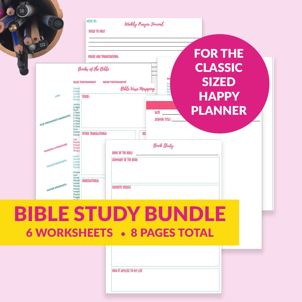 Happy Planner Bible Study Bundle Journal Bible Verse