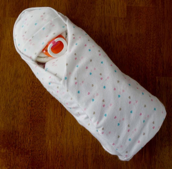 Rainbow Hearts Girl Swaddle Diaper Baby Cake & Baby Shower