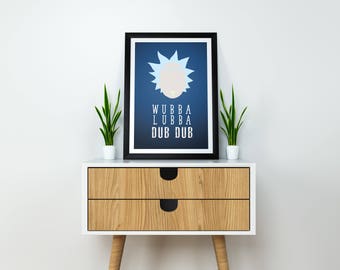 Rick and Morty // Rick and Morty Poster // WubbaLubbaDubDub Poster // Get Schwifty Poster // Pickle Rick // Portal Gun // Mr Meeseeks Poster