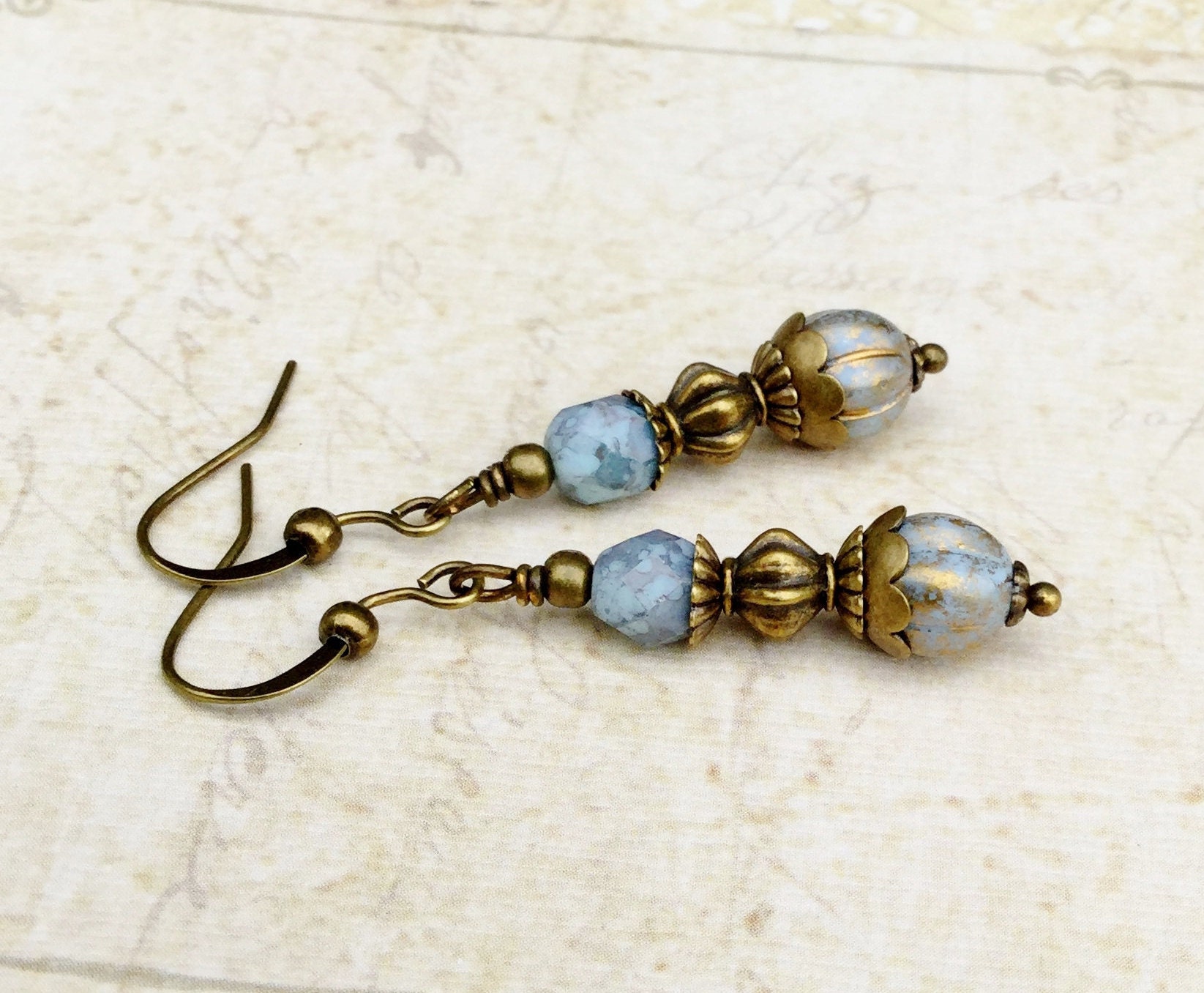 antique blue earrings