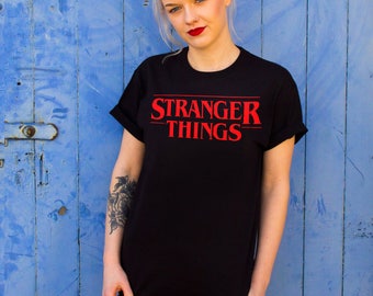 Vintage Style Stranger Things Black T-Shirt