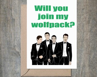 Will You Join My Wolfpack Card. Will You Be My Groomsmen Card. Funny Groomsmen Card. Groomsmen Card. Wedding Card. Groom. Best Man.