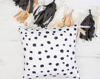 Scandinavian polka dots cushion cover, housewarming gift - cushions, throw pillows, white pillow, black and white, decorative pillow cover