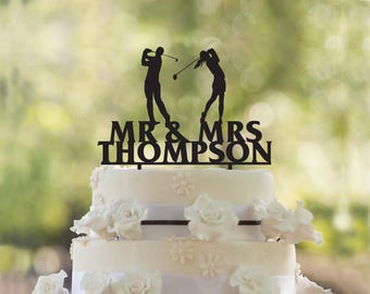 Golfers wedding cake topper- Customizable Wedding Cake Topper-Personalized Golfers wedding cake topper-Wedding Cake Topper- Golf Cake topper