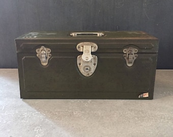 Vintage Climax Green Metal Tool Box