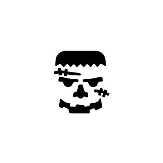 Download FRANKENSTEIN halloween logo outline laptop cup decal SVG