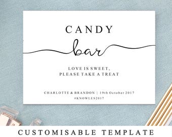 Candy cart sign | Etsy