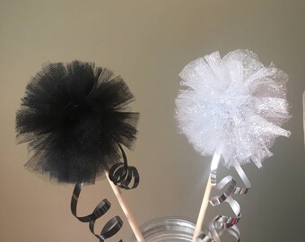 Tulle Pom Poms on a Stick