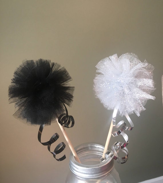 Tulle Pom Poms on a Stick