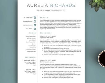 Professional Resume Template for Word and Pages. Complete 1,2,3 Pages Template. Fully Editable CV Template. Modern Resume Template.