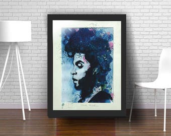 Prince Print Art, Prince Portrait, Purple Rain Prince Wall Decor, Prince Poster Art, Prince Fans Gift, Roger Nelson Musician Gift