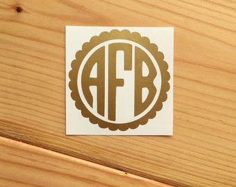 MONOGRAM Phone Decal, Gold Monogram Decal, Phone Decal
