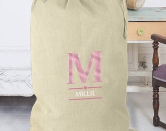 Personalised Christmas Sack Personalised Sack Personalised pink Initial Sack Christmas Gift Personalised Christmas Stocking First Christmas