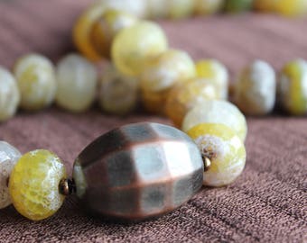 Fire Agate and copper necklace