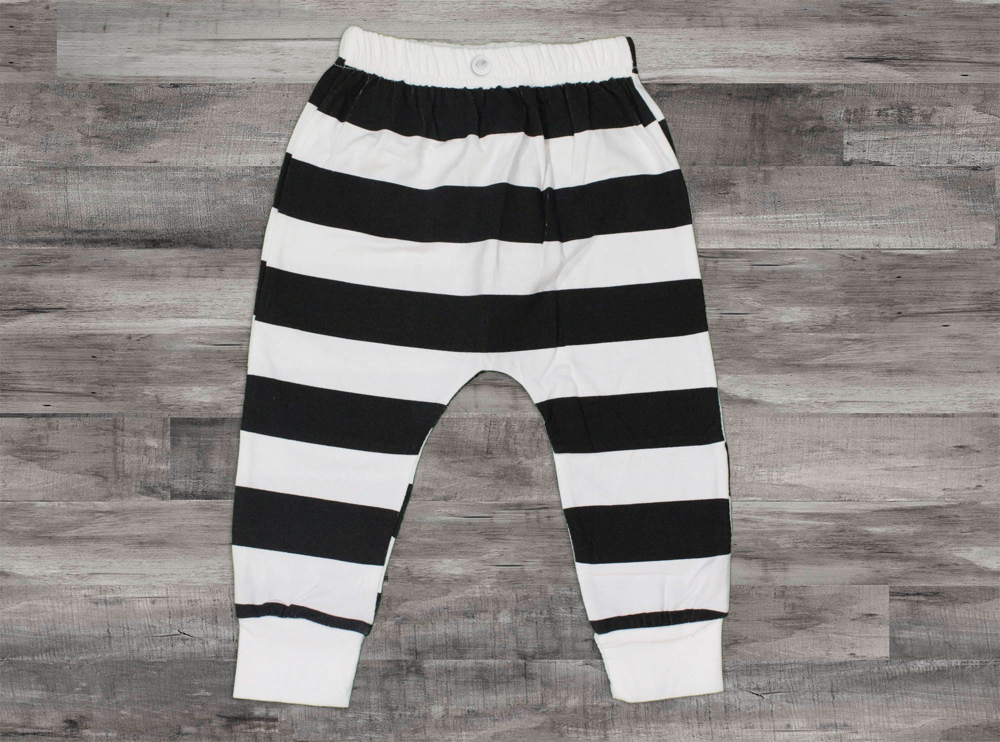 black and white striped baby leggings