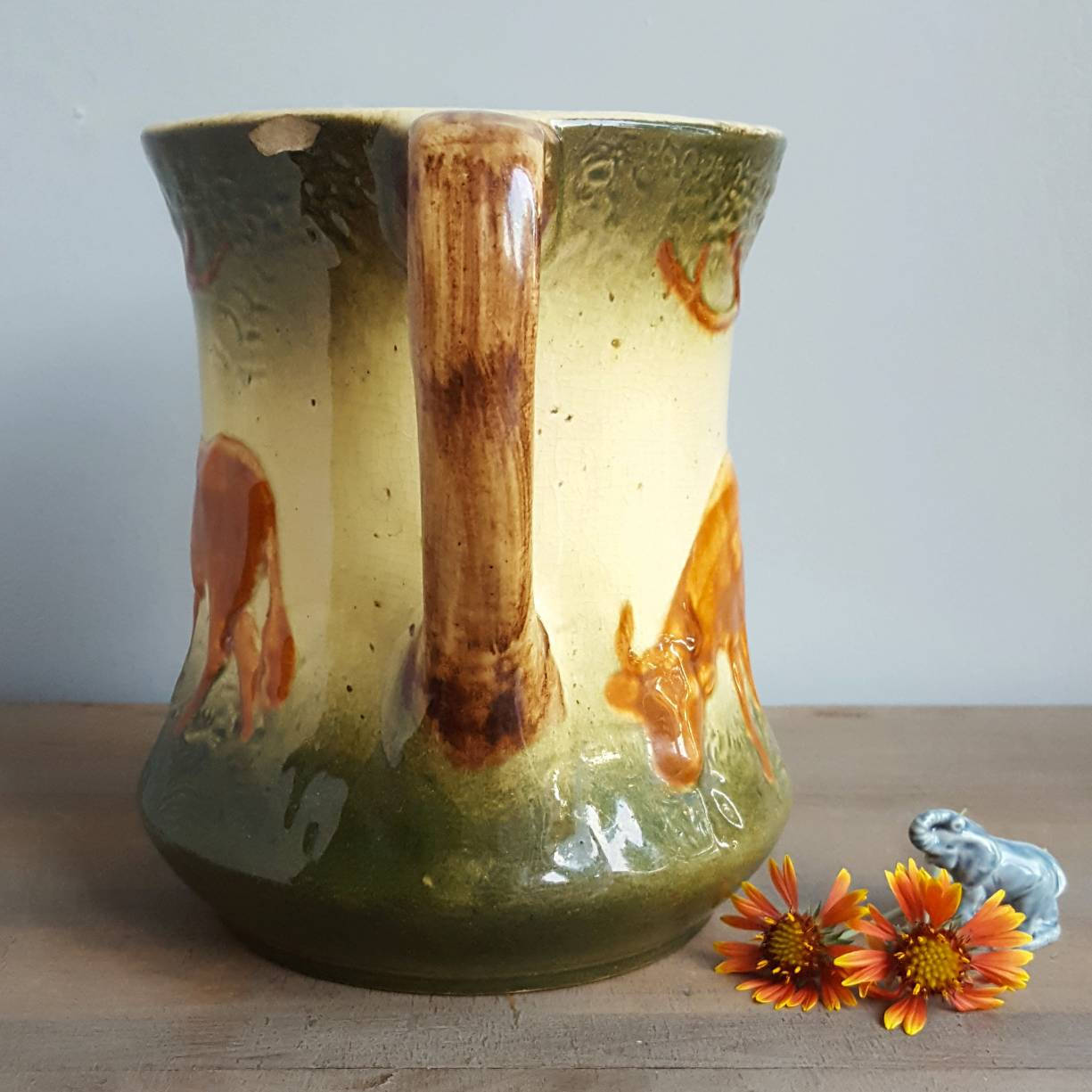 Roseville Pottery Stoneware Cow Pitcher Pre1916 Roseville